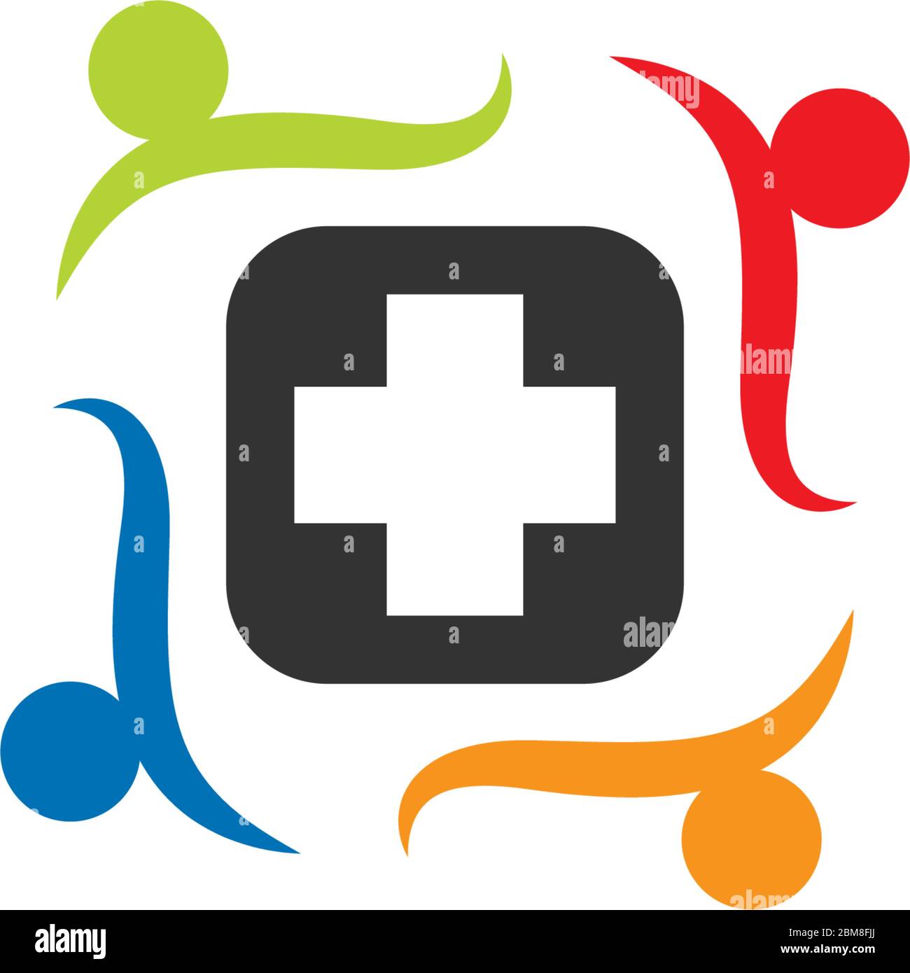 Gemeinschaftspflege, Teamwork Konzept Logo Illustration Stock Vektor