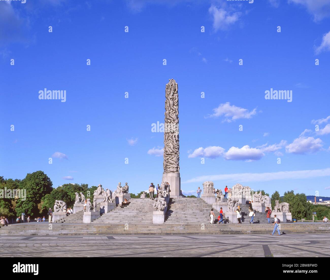 Die Monolith- und Vigeland-Skulpturen im Frogner Park, Bydel Frogner, Oslo, Königreich Norwegen Stockfoto