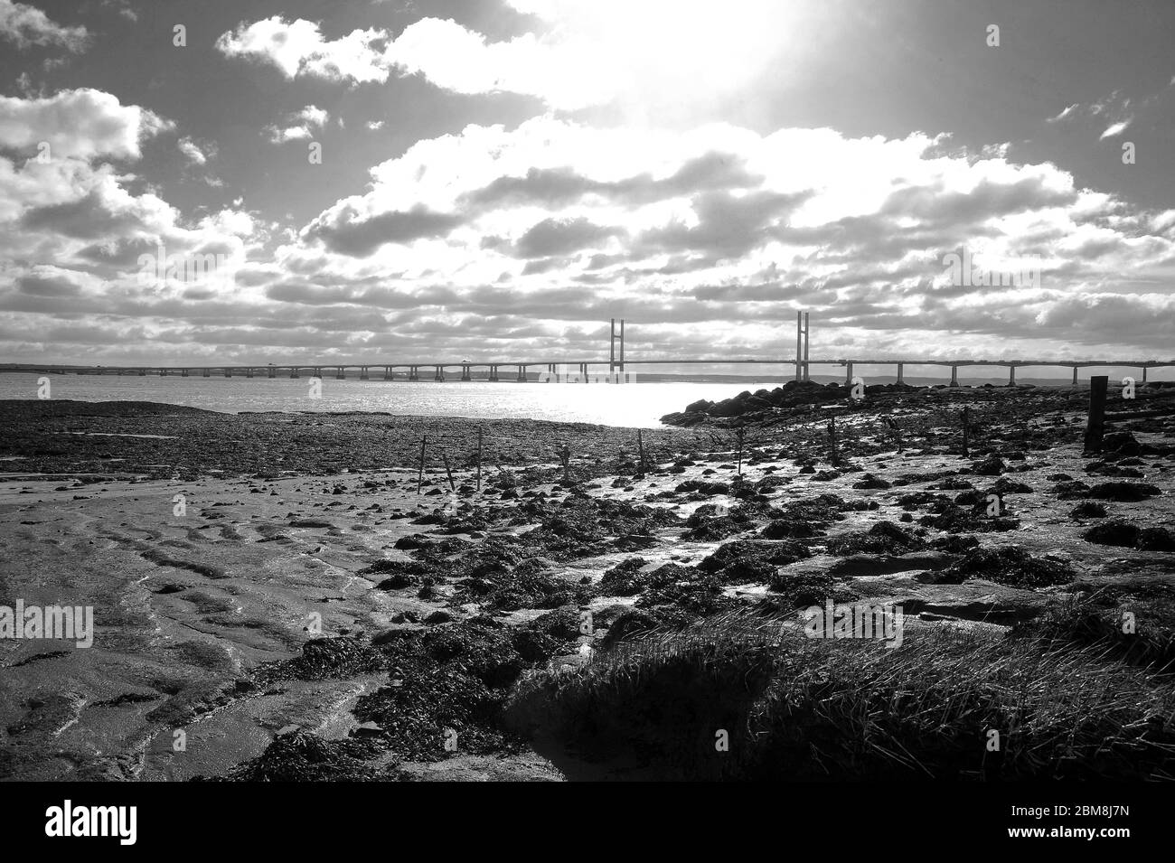Zweite Severn Crossing von Blackrock, Portskewett. Stockfoto