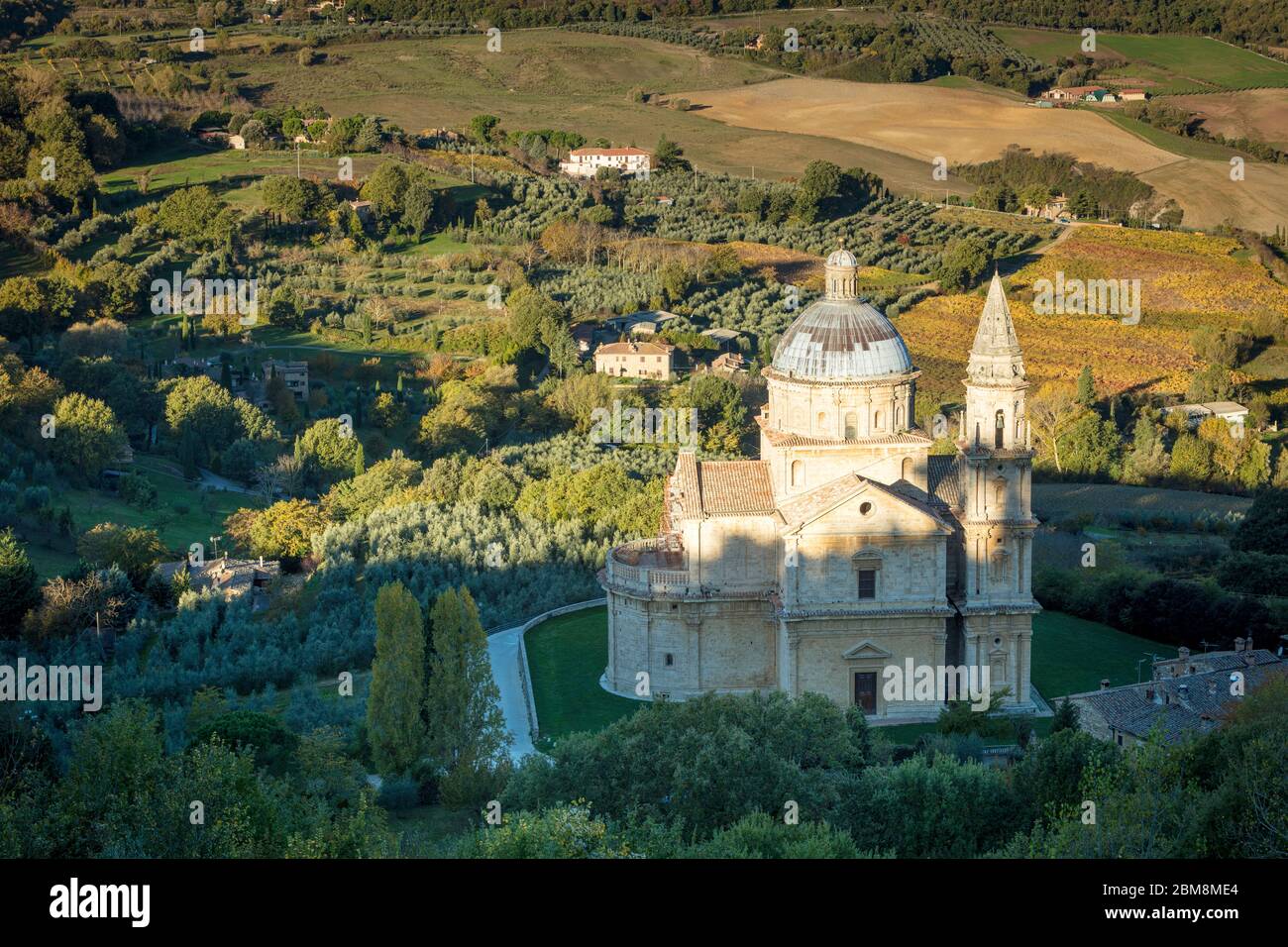 Toskana und Madonna di San Biagio, Montepulciano, Toskana, Italien Stockfoto