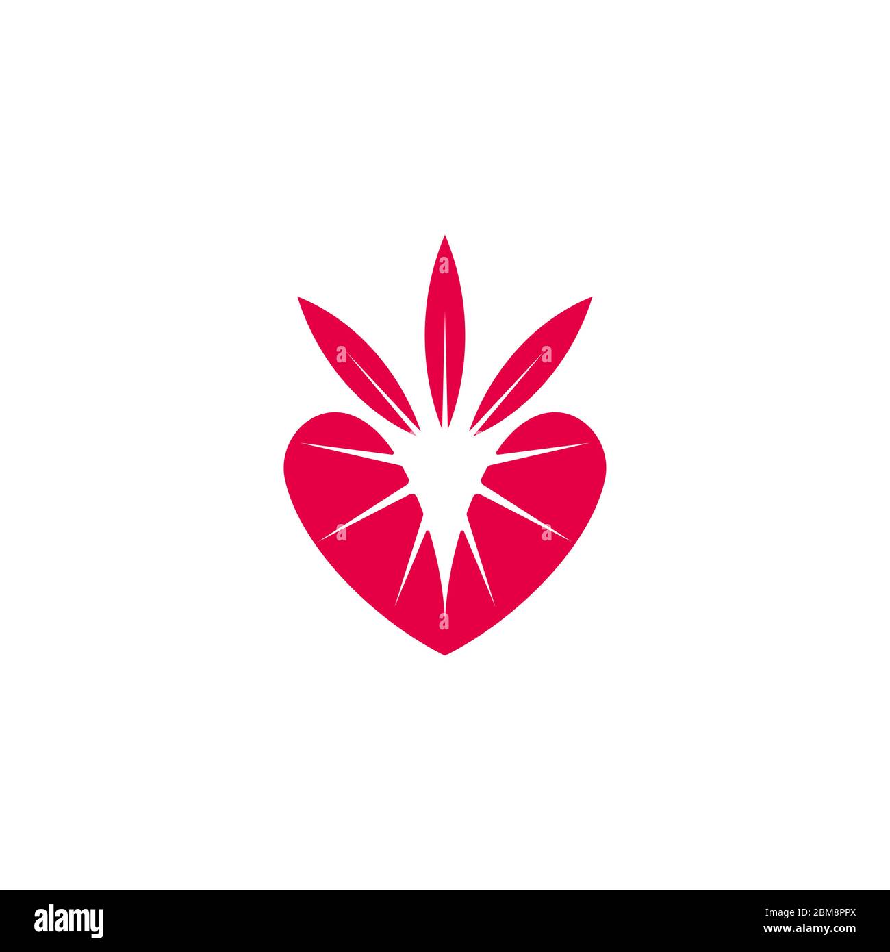 Liebe Erdbeerscheibe Obst Stern Label Symbol Vektor Stock Vektor