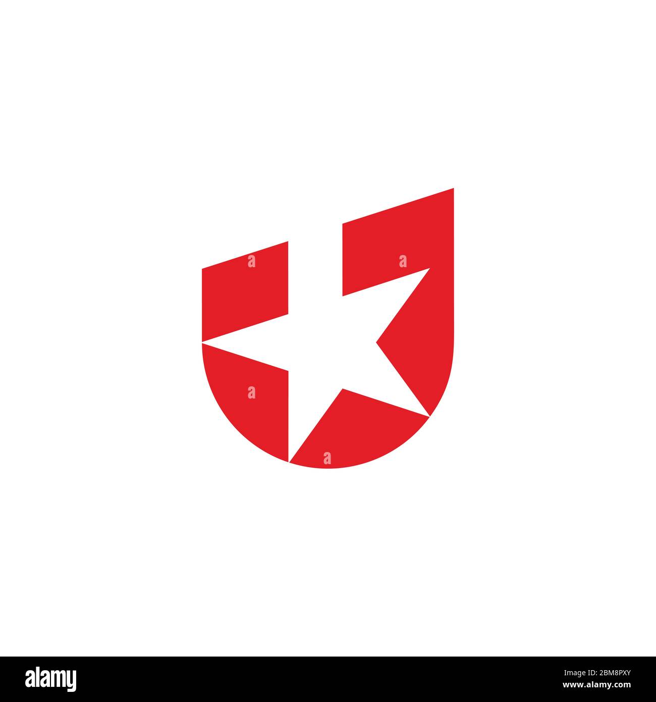 Buchstabe U Stern geometrische einfache Symbol Logo Vektor Stock Vektor