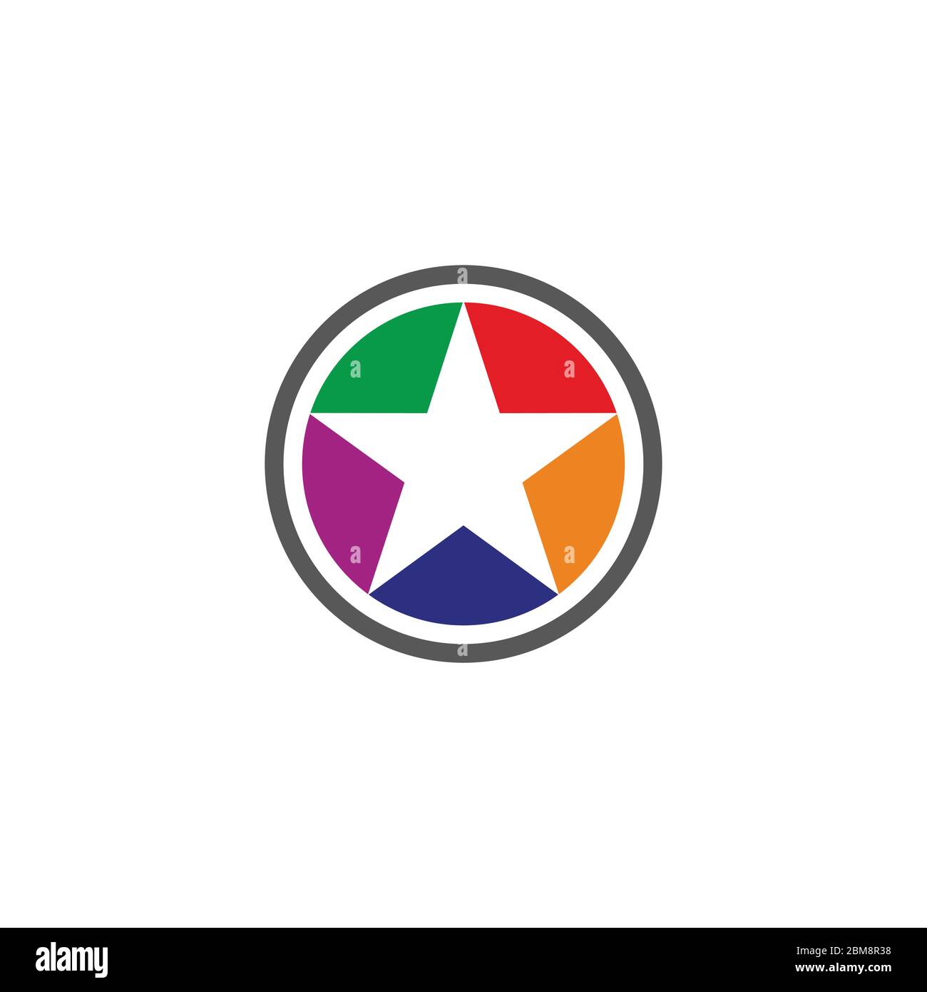 Bunte Stern einfache geometrische Kreis Design Symbol Vektor Stock Vektor