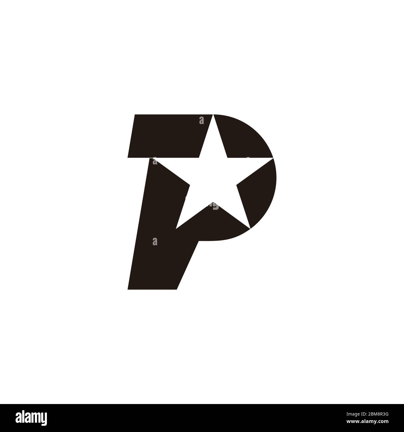 Buchstabe p Stern geometrische einfache Bewegung Logo Vektor Stock Vektor