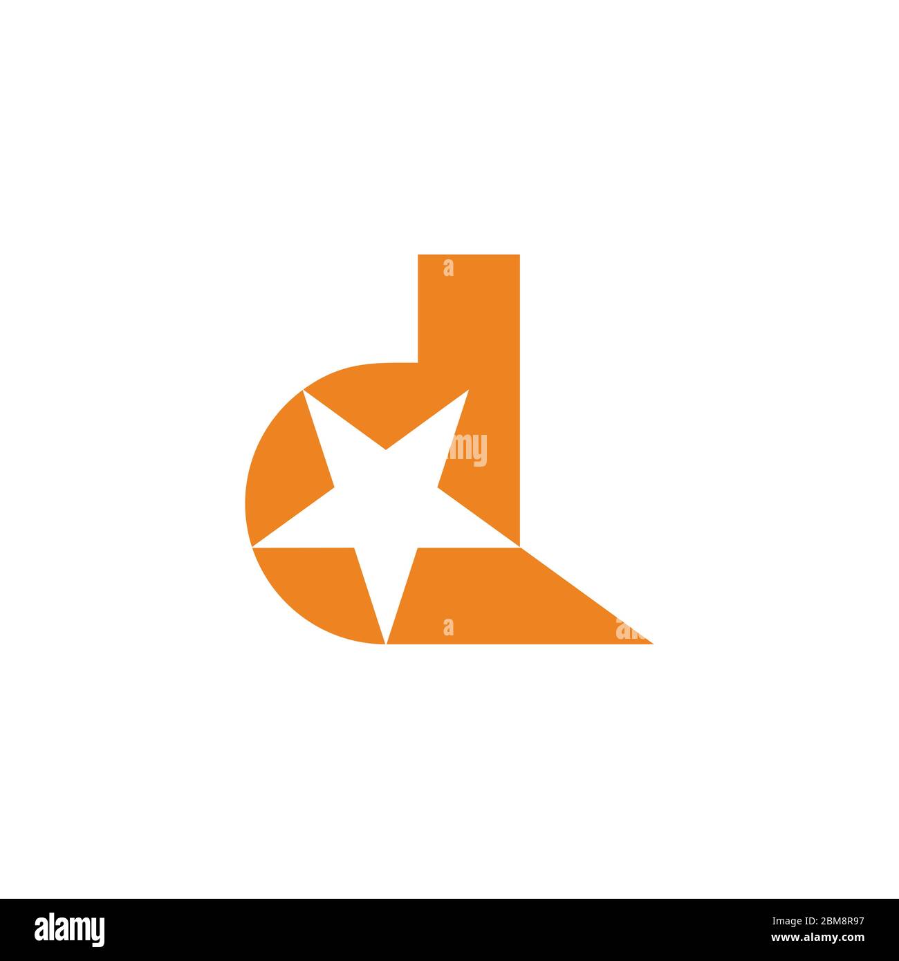 Buchstabe d Stern geometrische einfache Bewegung Logo Vektor Stock Vektor