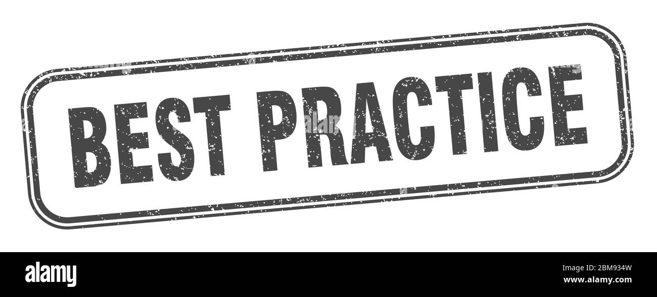 Best Practice Stempel. Best Practice quadratische Grunge Zeichen. Label Stock Vektor