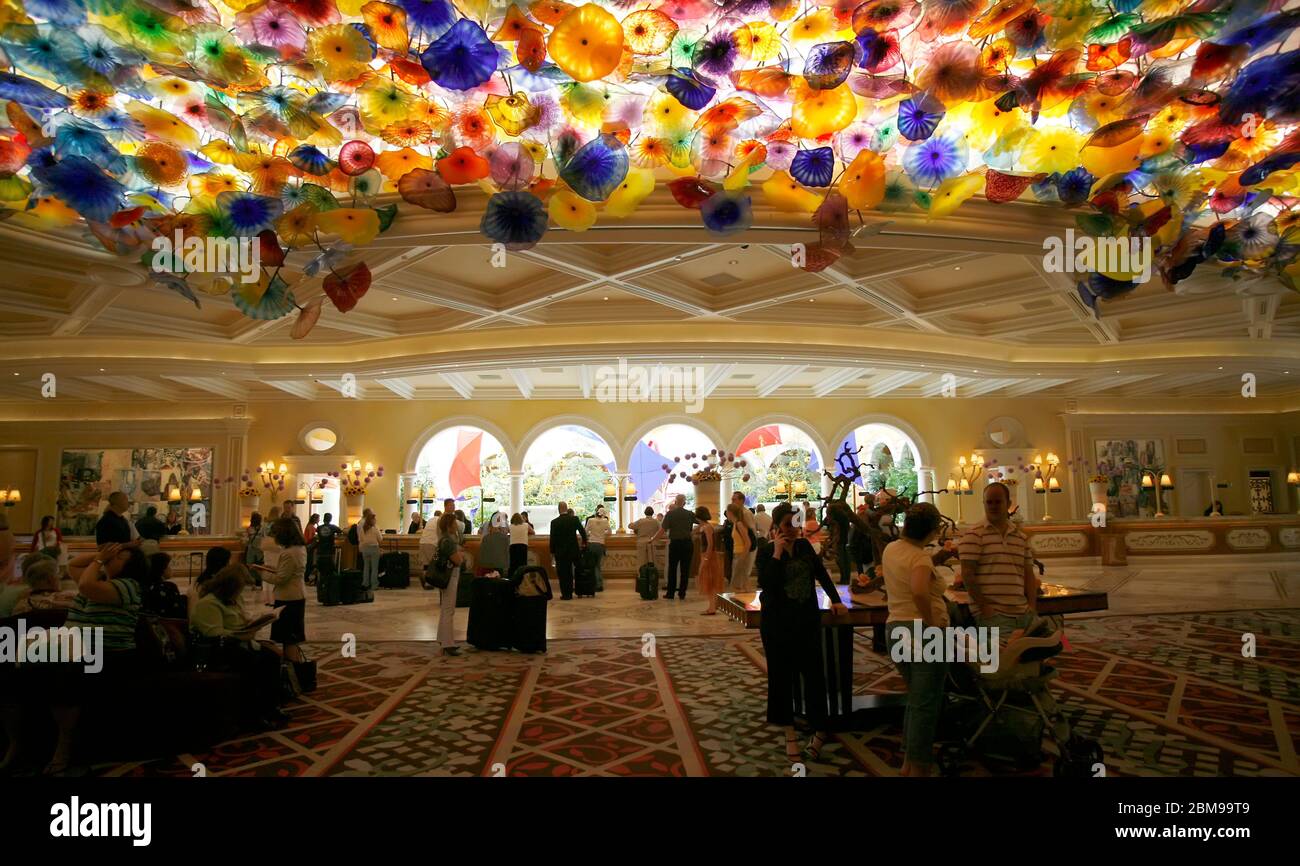Rezeption Bellagio Hotel, Las Vegas, Nevada, USA Stockfoto