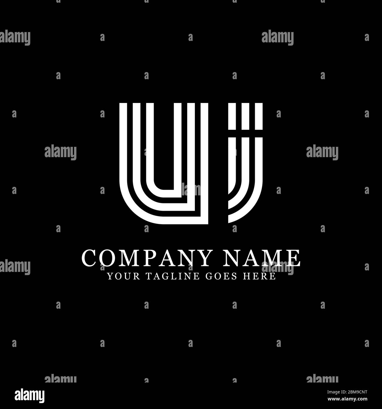 Kreative Monogramm UI Logo Design Vektor, Initial Name Logo Inspiration Stock Vektor