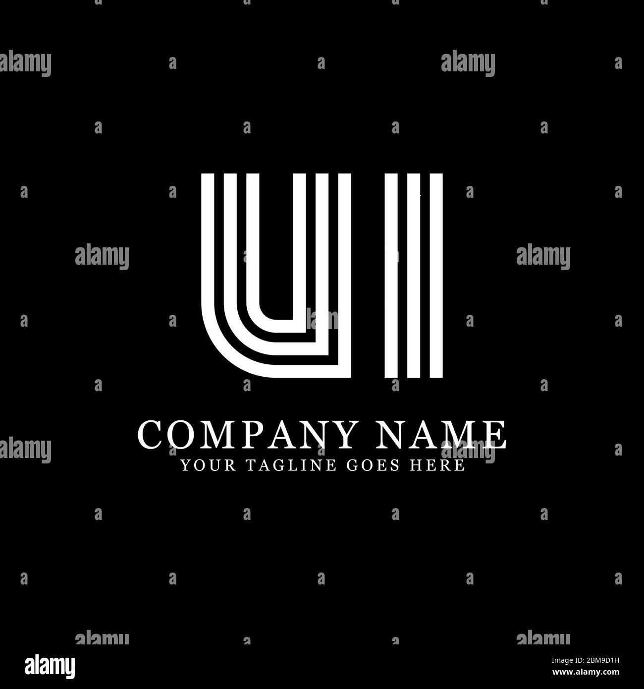 Kreative Monogramm UI Logo Design Vektor, Initial Name Logo Inspiration Stock Vektor