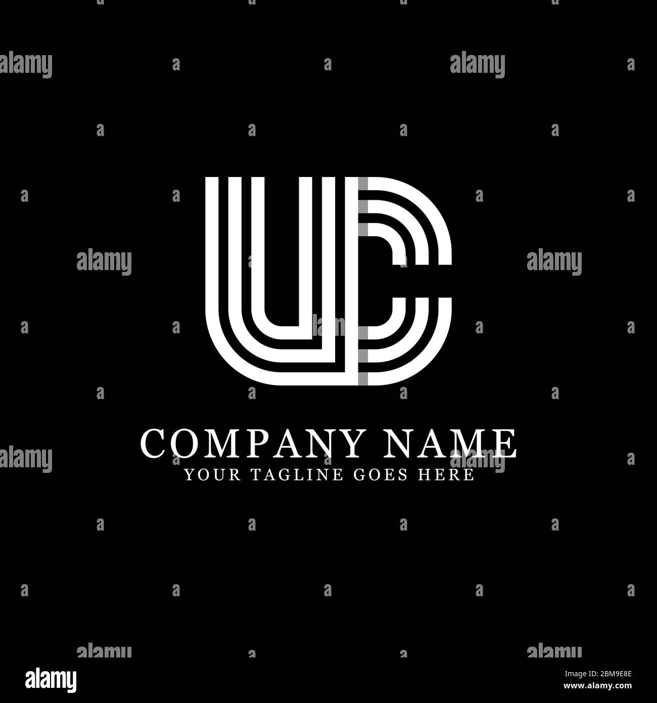 Kreatives Monogramm UC-Logo Design Vektor, Initial Name Logo Inspiration Stock Vektor