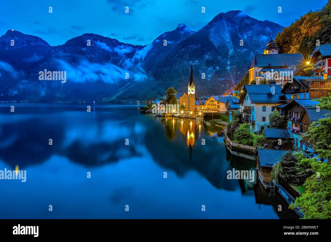 Hallstatt die Perle von Österreich Stockfoto