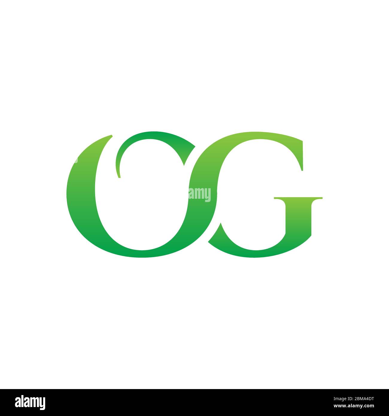 O G Green Letter Logo Design Konzept Stock Vektor
