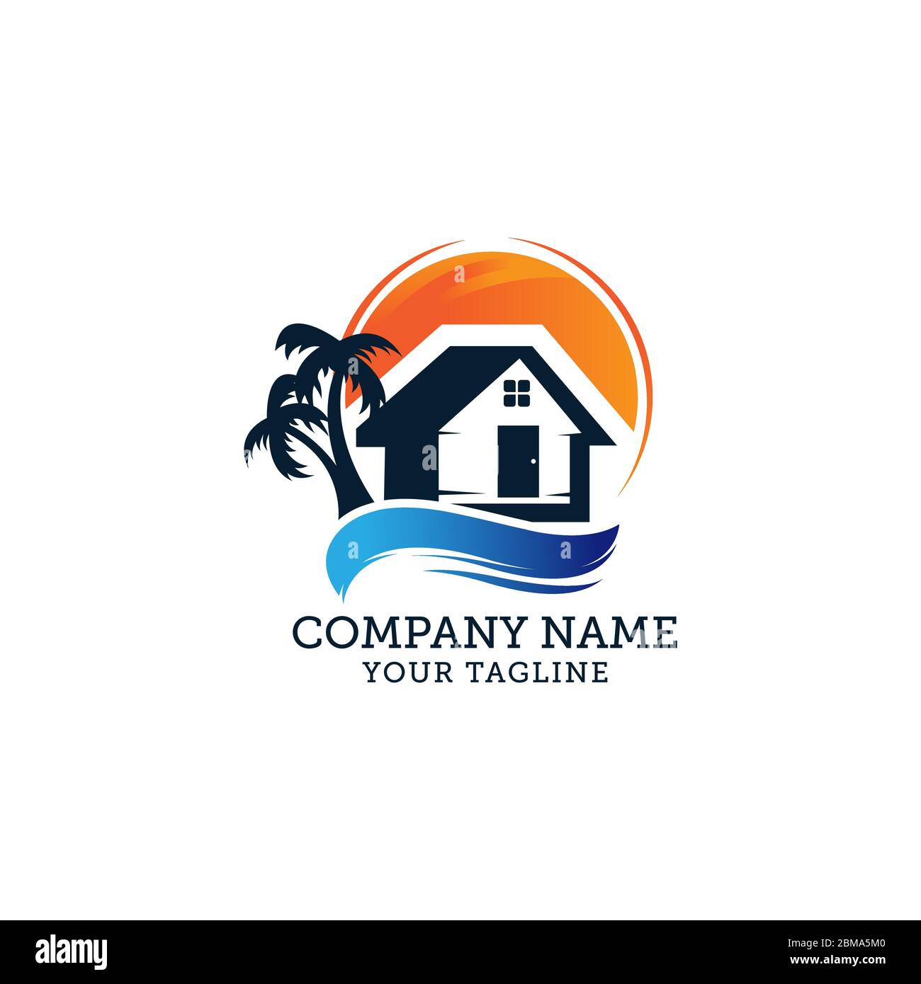 Orange und blau Travel und Hotel Logo Vorlage. vector eps.10 Stock Vektor