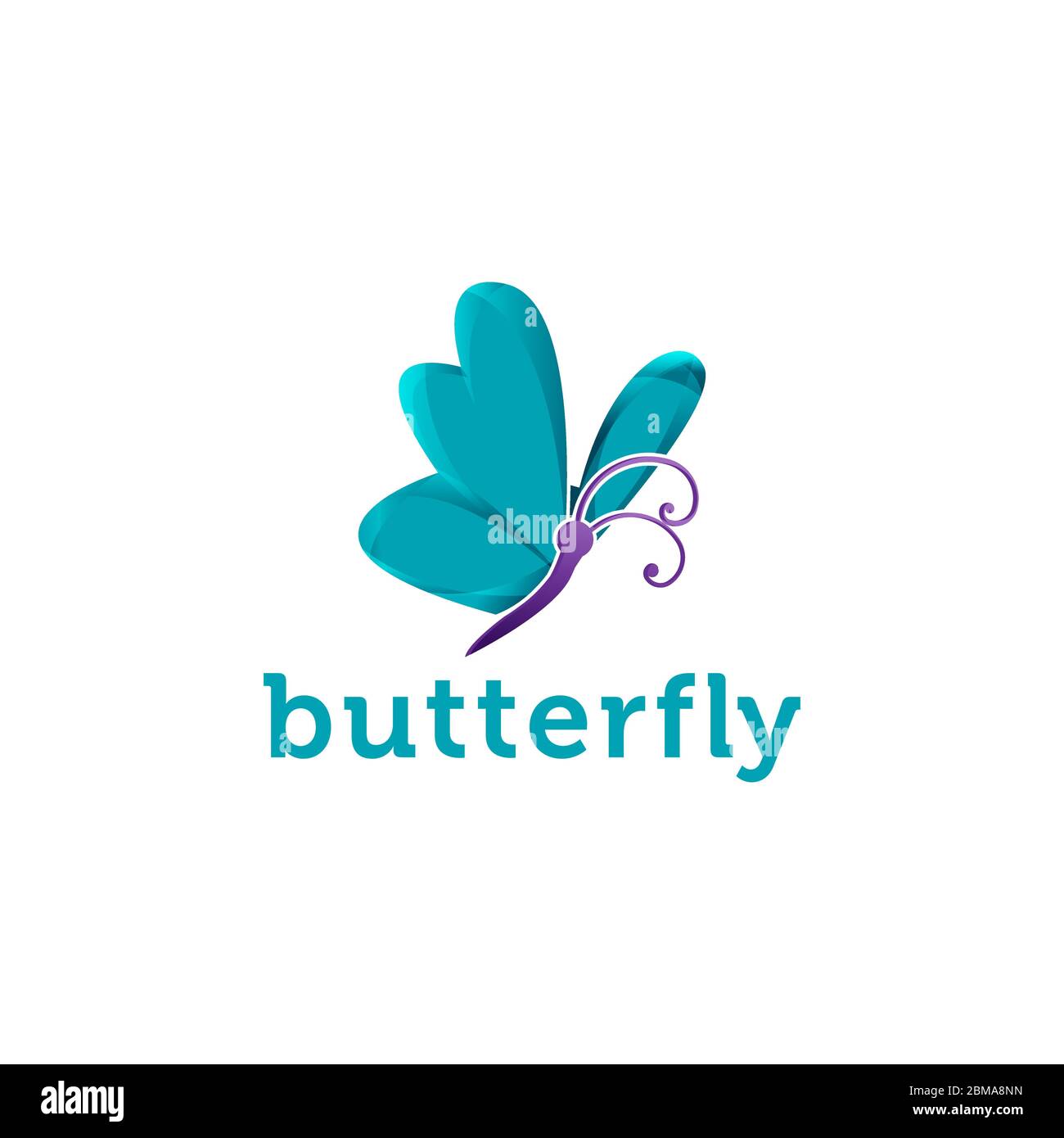 Schmetterlingslogo. Dieses Logo geeignet für Beauty Kosmetik Logo.eps 10 Stock Vektor