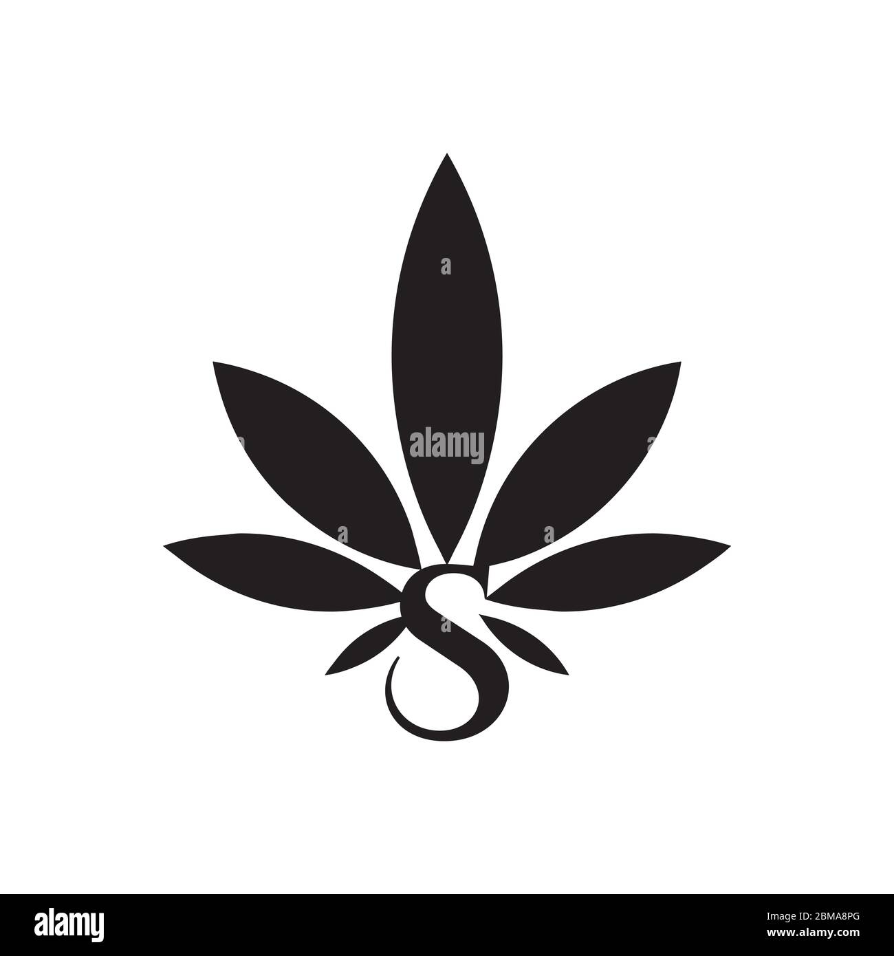S Blatt Marihuana Buchstaben Logo Design Vektor Stock Vektor