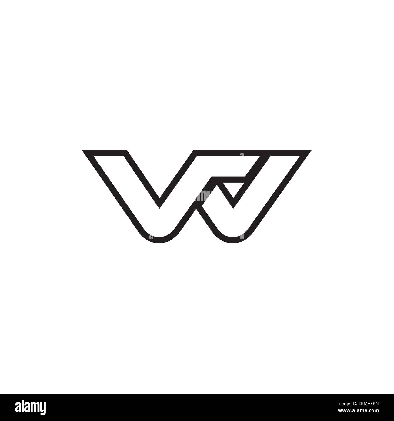 W / V W / W V Letter Lines Logo Design Vektor Stock Vektor