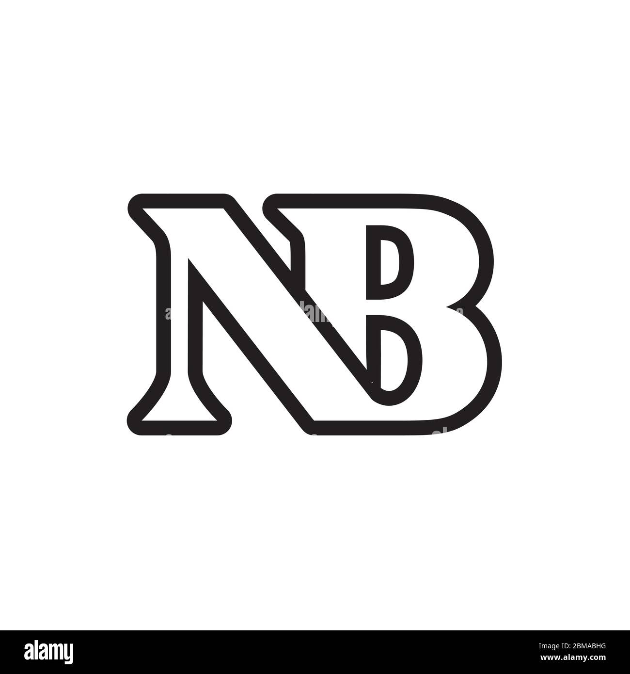 N B Serife Letter Lines Logo Design Konzept Stock Vektor