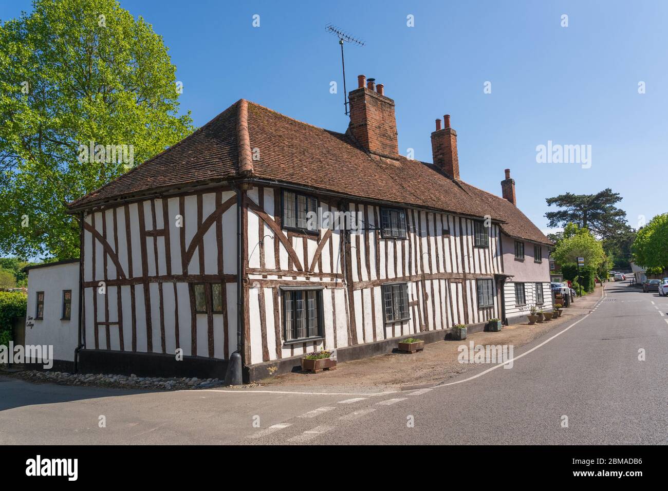 Außenansicht von Vine Cottage, High Street, Much Hadham, Hertfordshire. GROSSBRITANNIEN Stockfoto