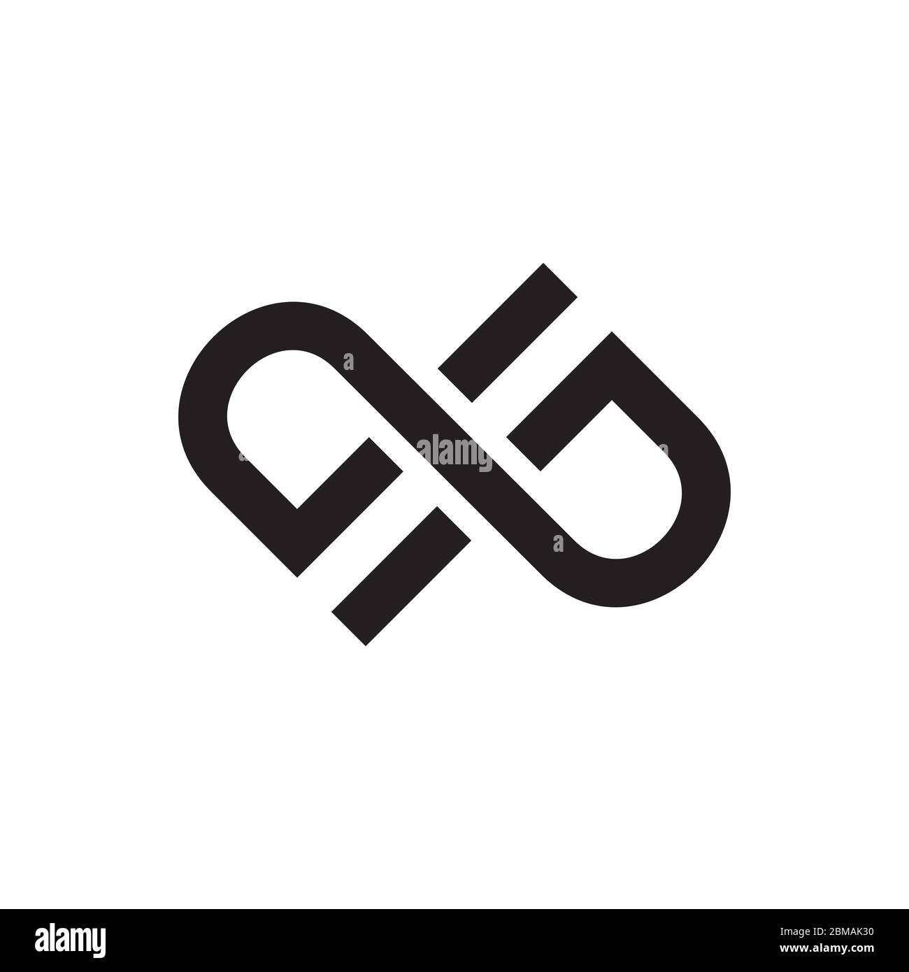 D P verbundene Buchstaben Logo Design Vektor Stock Vektor