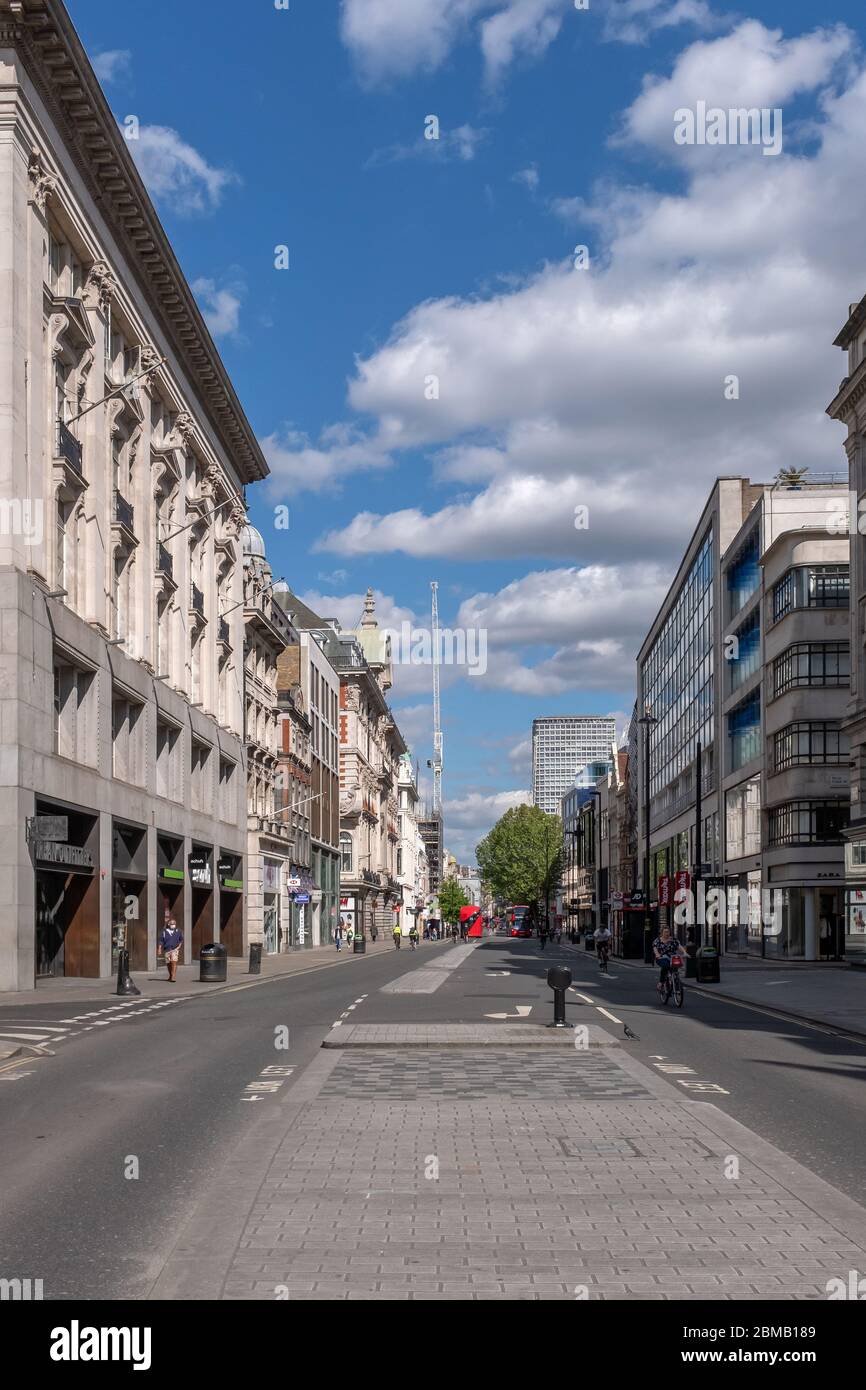 Oxford Street, London - Während Der Covid-19-Lockdown Verlassen Stockfoto