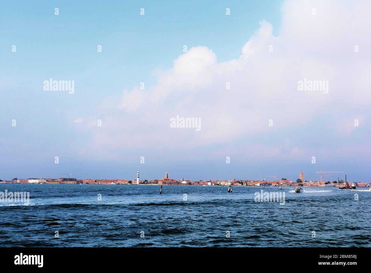 Venezianische Lagune in der Nähe der Insel Murano Stockfoto