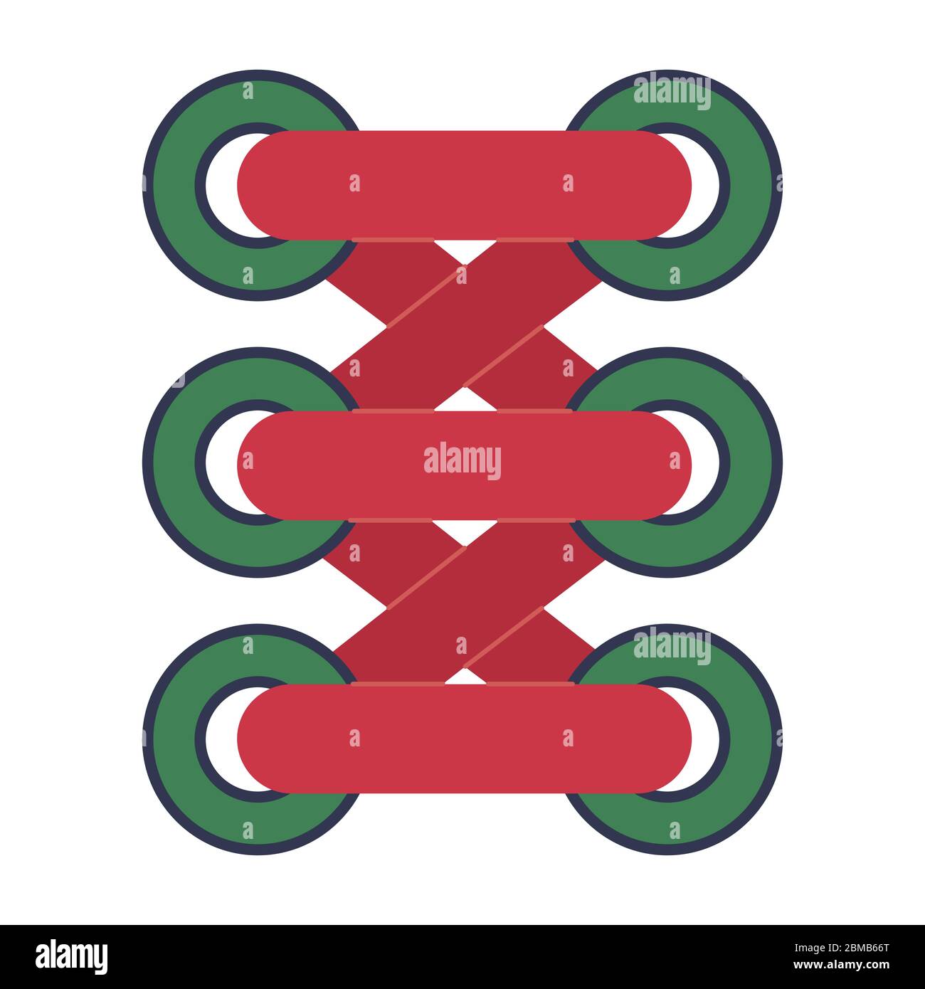 Schuhkartensymbol. Einfaches flaches Logo von Schnürsenkel auf weißem Hintergrund. Vektorgrafik. Stock Vektor