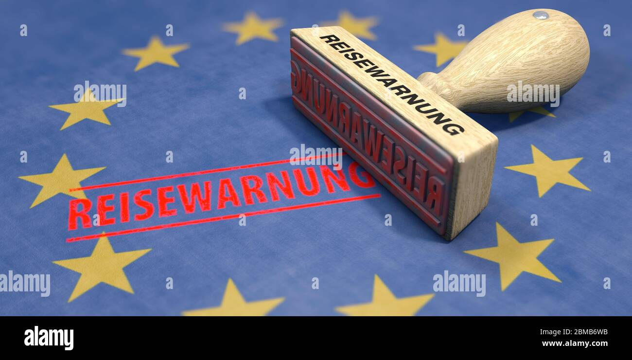 Corona, Reisewarnung, Coronavirus, Europa, EU, Covid 19, Epidemiie, Pandemie, Virus, Ausgabe, Quarantäne, Deutschland, Italien, Reiseverbot, Urlaub Stockfoto