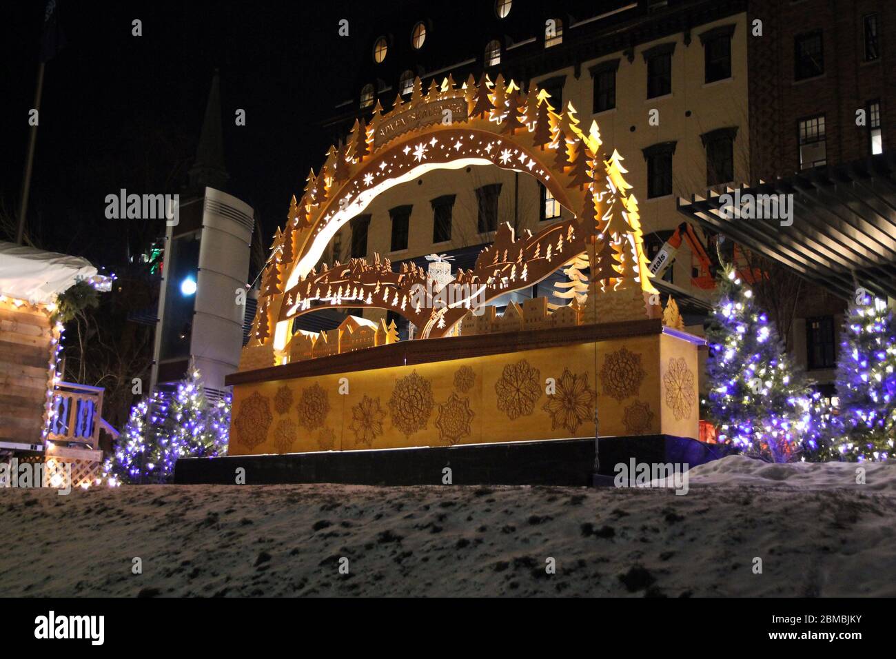 Alemand Weihnachtsmarkt in Quebec in Kanada Stockfoto Alemand Weihnachtsmarkt in Quebec in Kanada Stockfoto