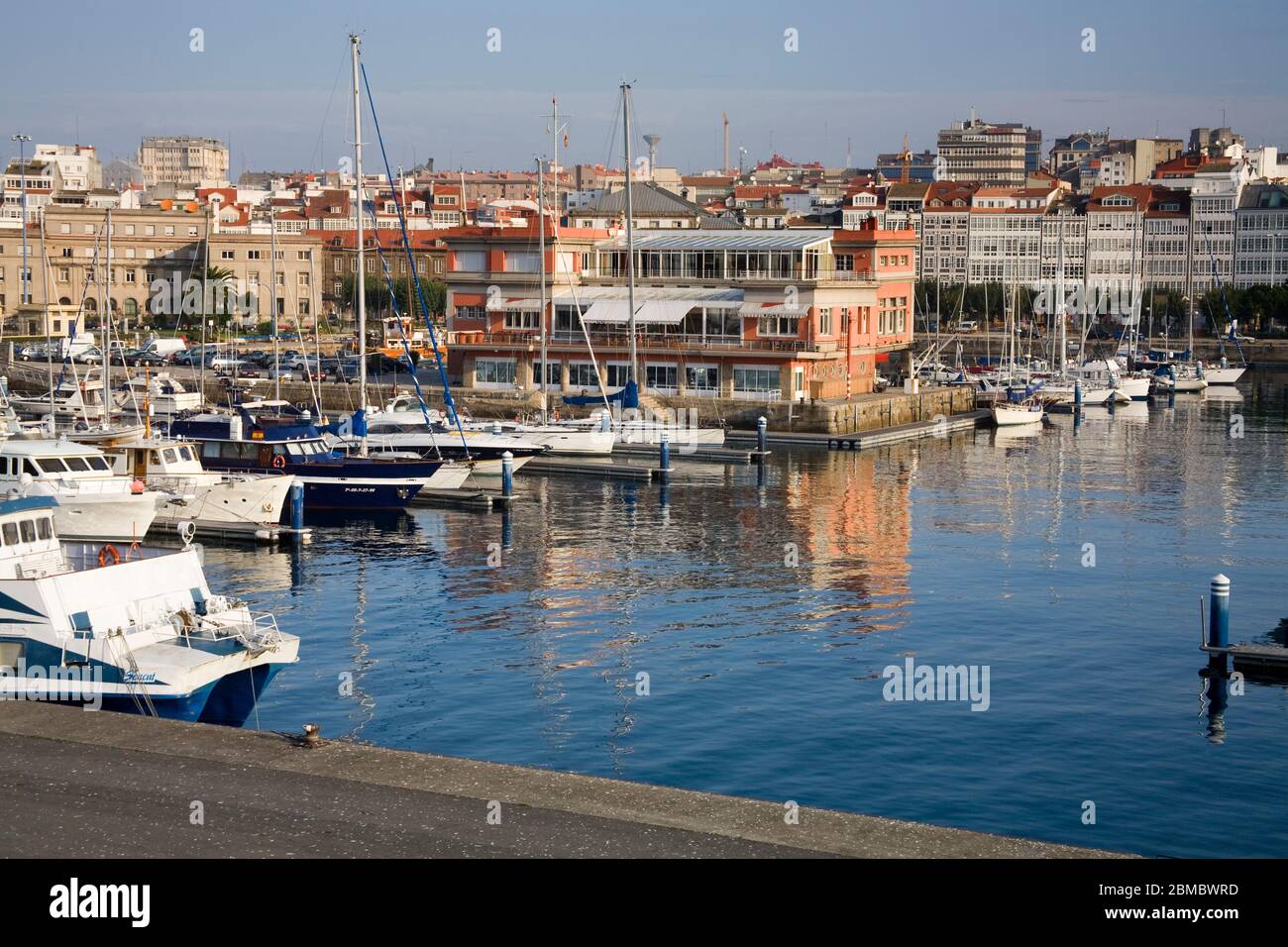 Darsena Marina in La Coruna, Galicien, Europa Stockfoto