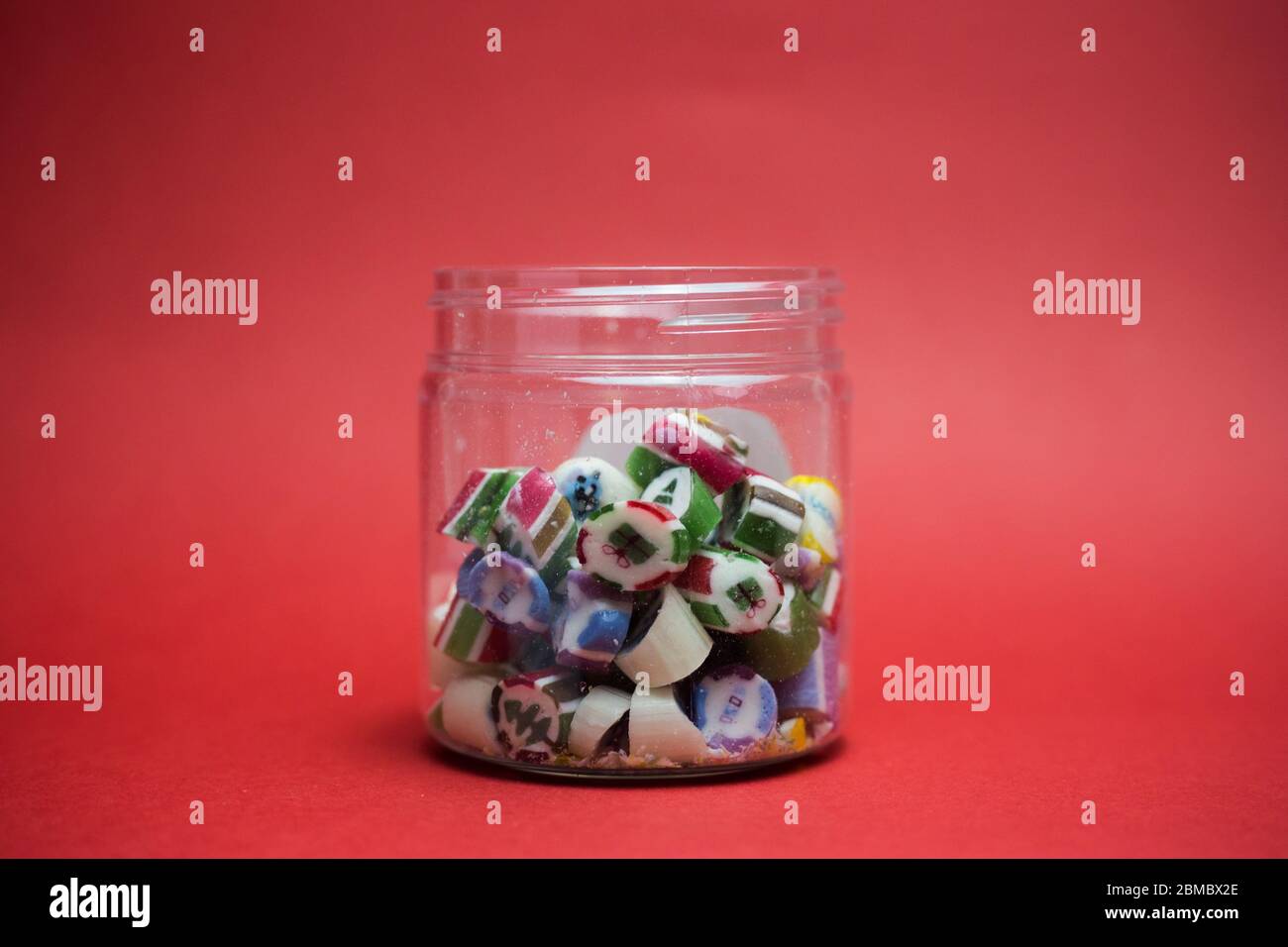 Karamell im Glas Stockfoto