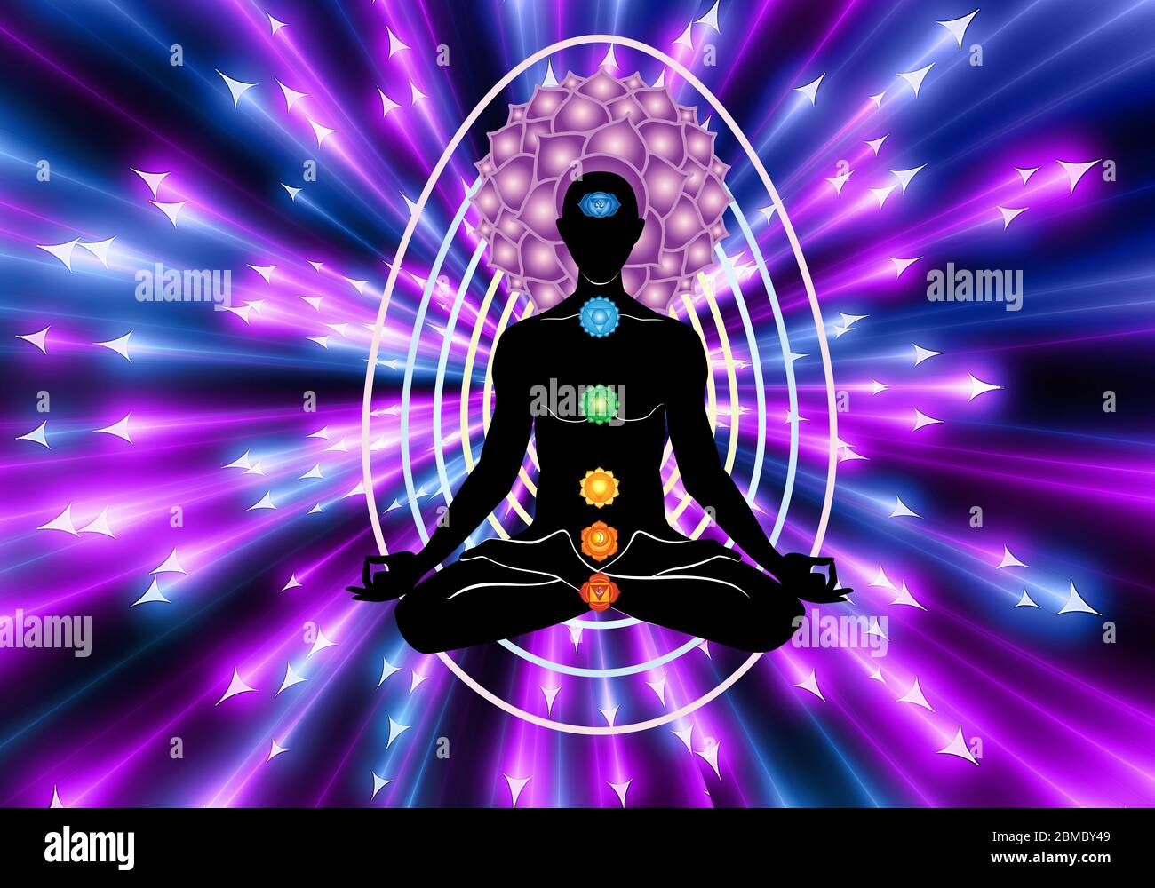 3d-Darstellung einer spirituellen Energiekraft in einer anderen Dimension. Stockfoto