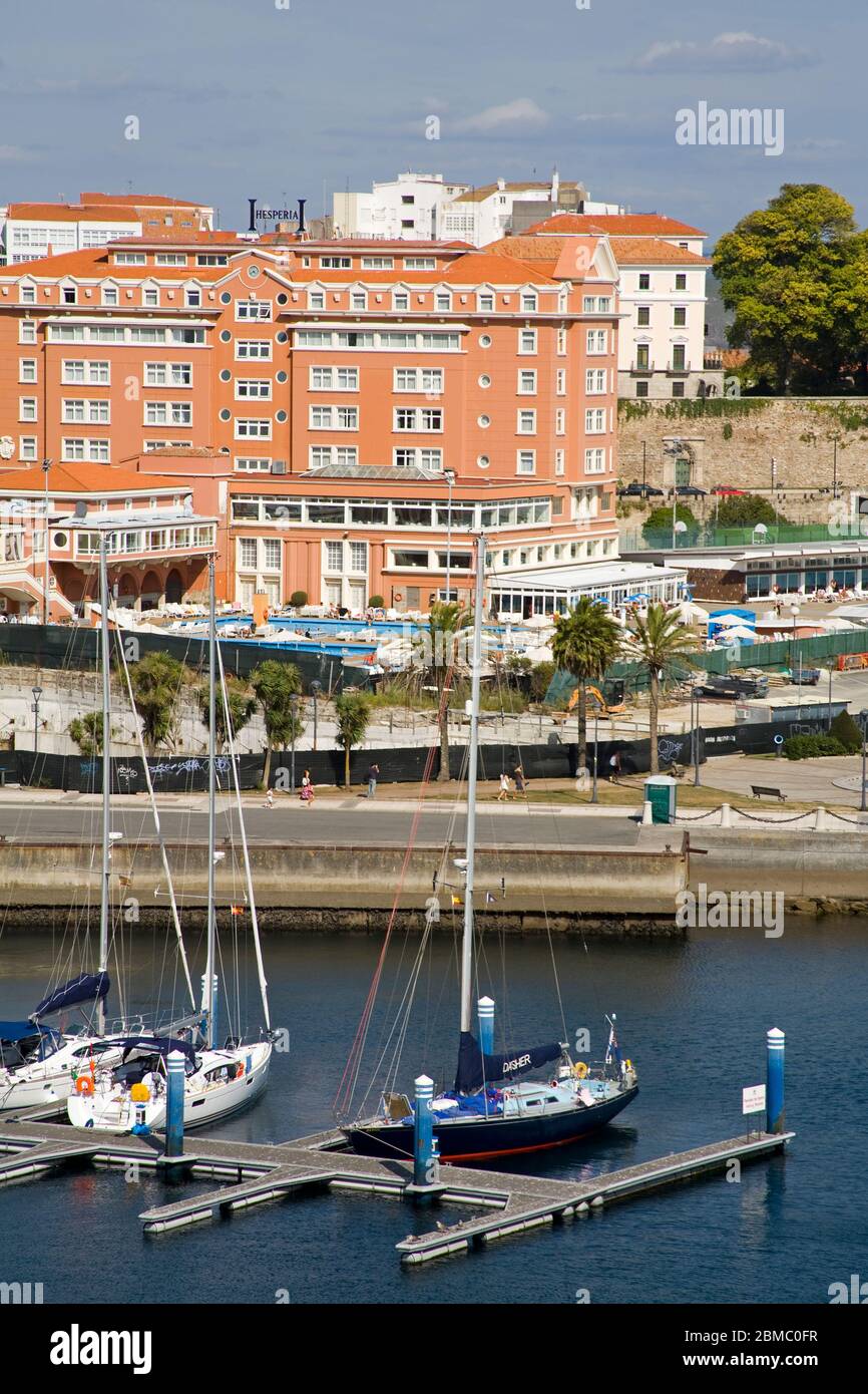 Darsena Marina, La Coruna City, Galicien, Europa Stockfoto