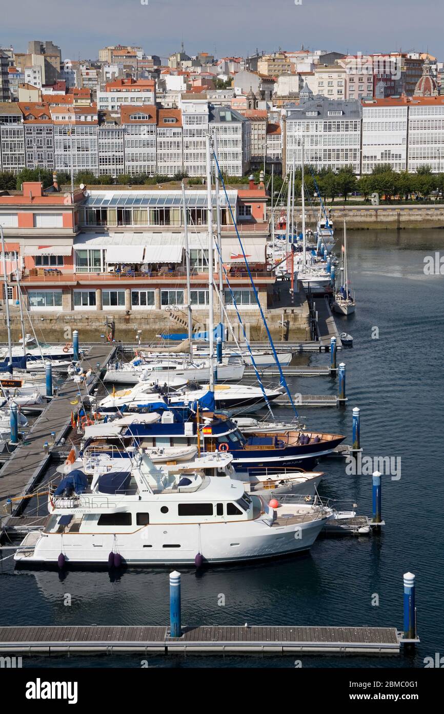 Darsena Marina, La Coruna City, Galicien, Europa Stockfoto