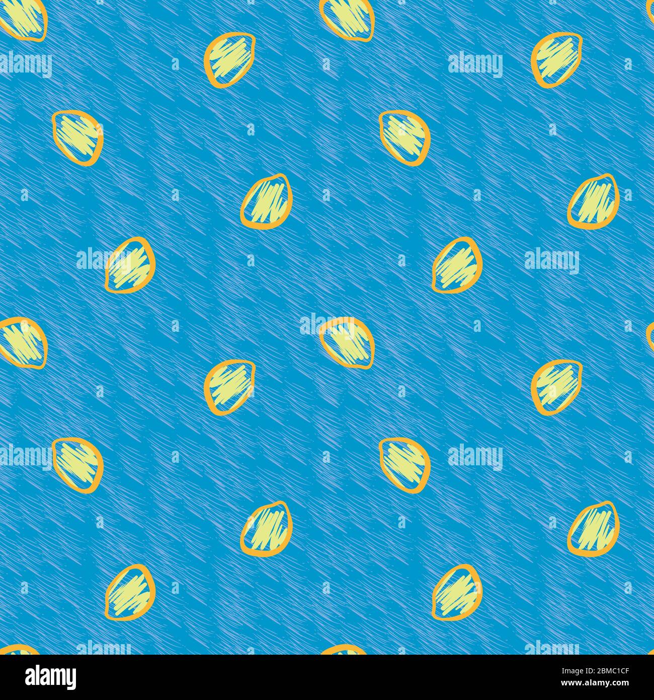 Einfache Doodle Zitrone Scribbles nahtlose Vektor-Muster Stock Vektor