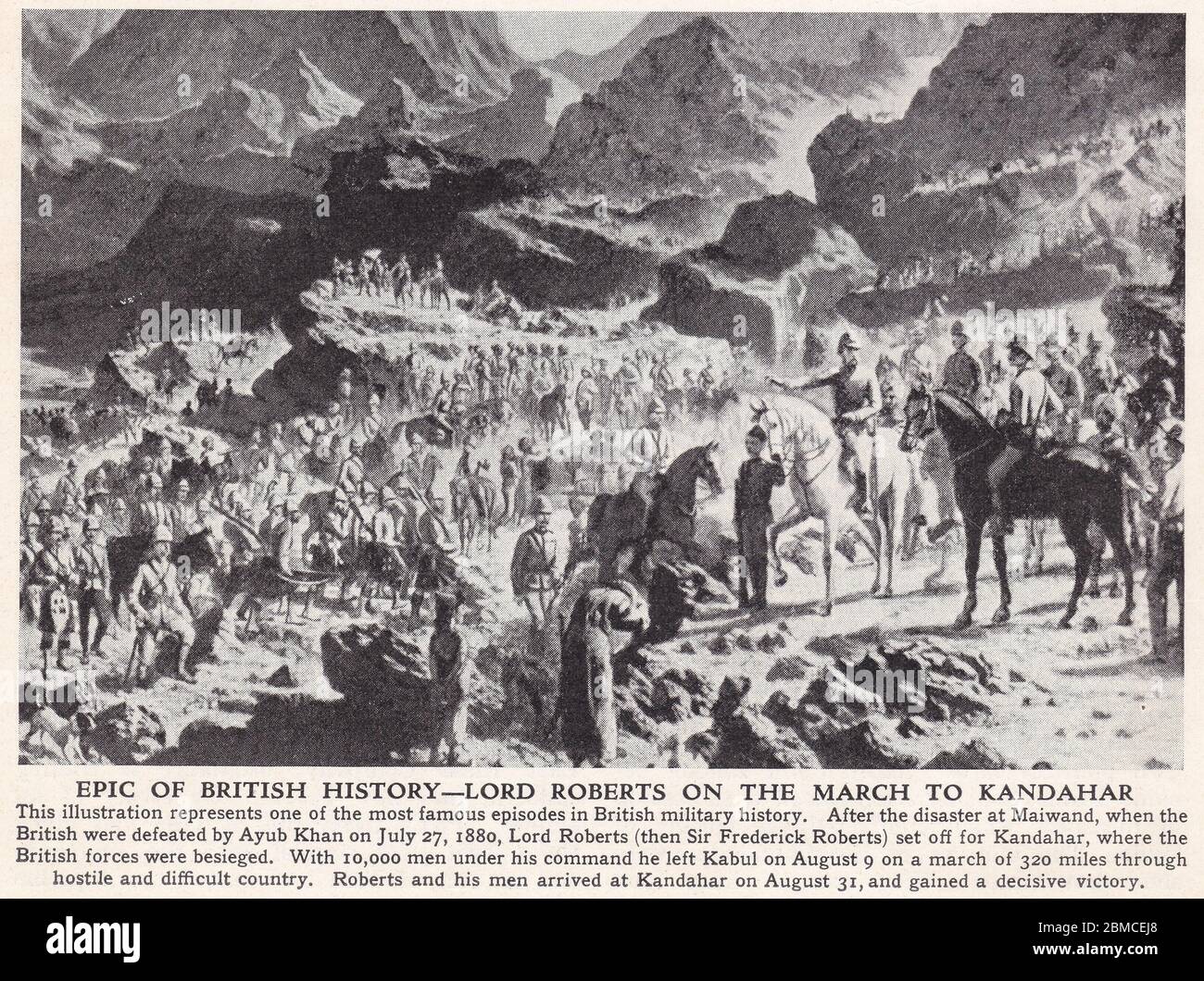 Illustration des Epos der britischen Geschichte - Lord Roberts auf dem marsch nach Kandahar. Stockfoto