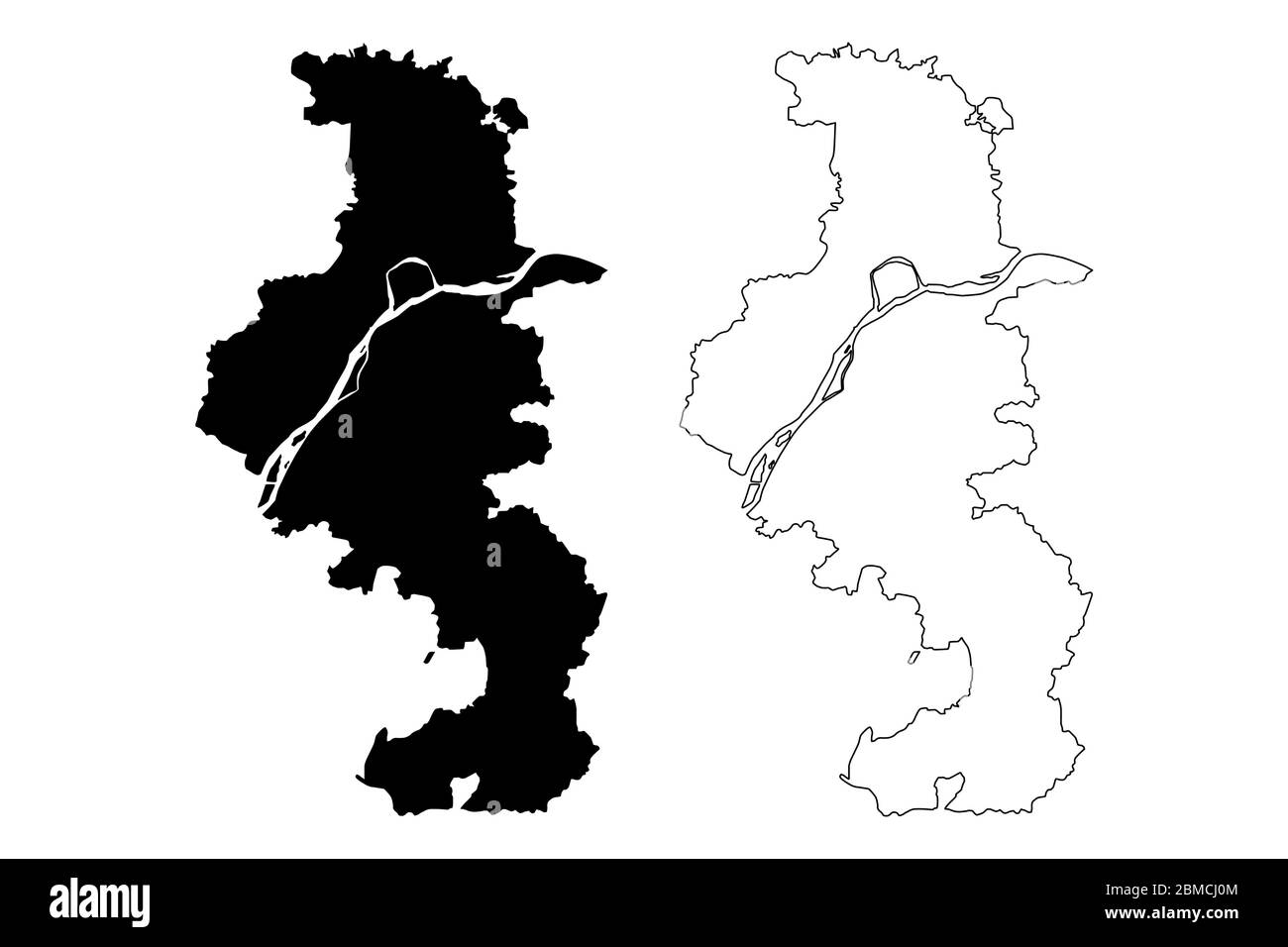 Nanjing City (Volksrepublik China, Provinz Jiangsu) Karte Vektorgrafik, Skizze mit Kritzeleien Stadt Nanking oder Nankin Karte Stock Vektor