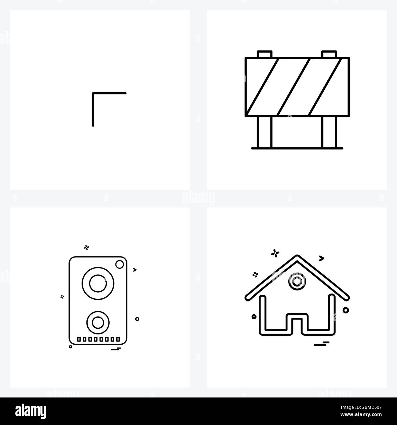 Universelle Symbole von 4 Modern Line Icons von Pfeil, Multimedia