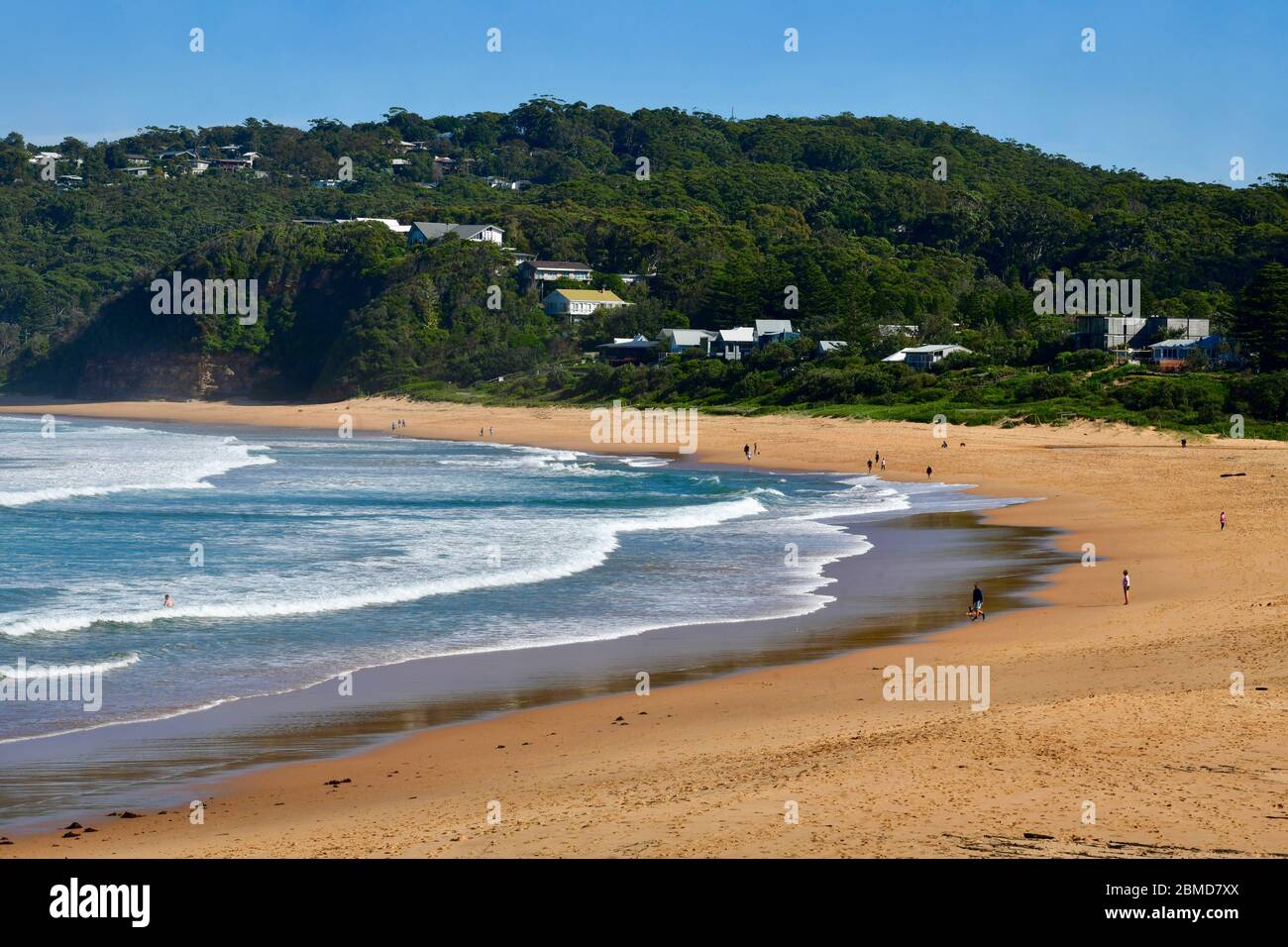 Blick auf den Copacabana-Strand an der Zentralküste von NSW Stockfoto