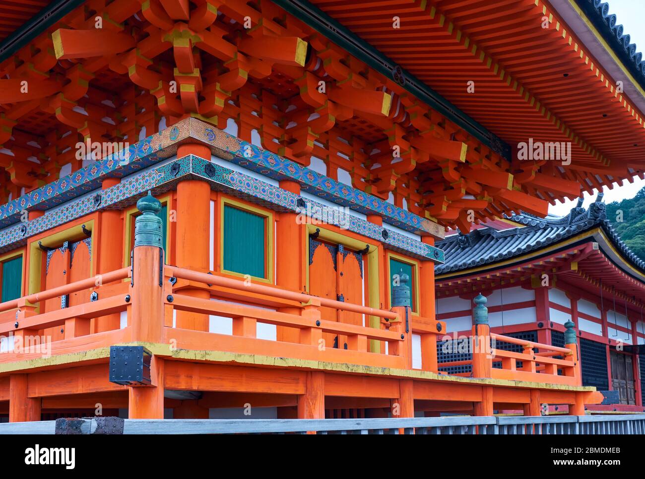 Die Nahsicht von Kyo-do (Sutra Hall) des Kiyomizu-dera Temple. Kyoto. Japan Stockfoto