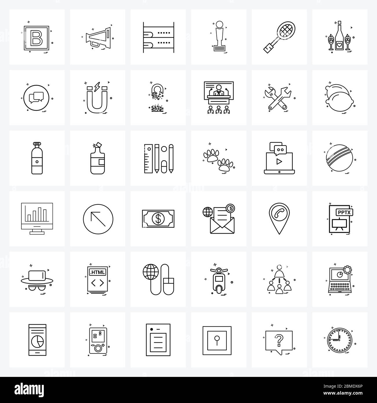 36 Universal Icons Pixel Perfect Symbole für gesund, ausgezeichnet, Bett, Auszeichnung, Reisen Vektor Illustration Stock Vektor