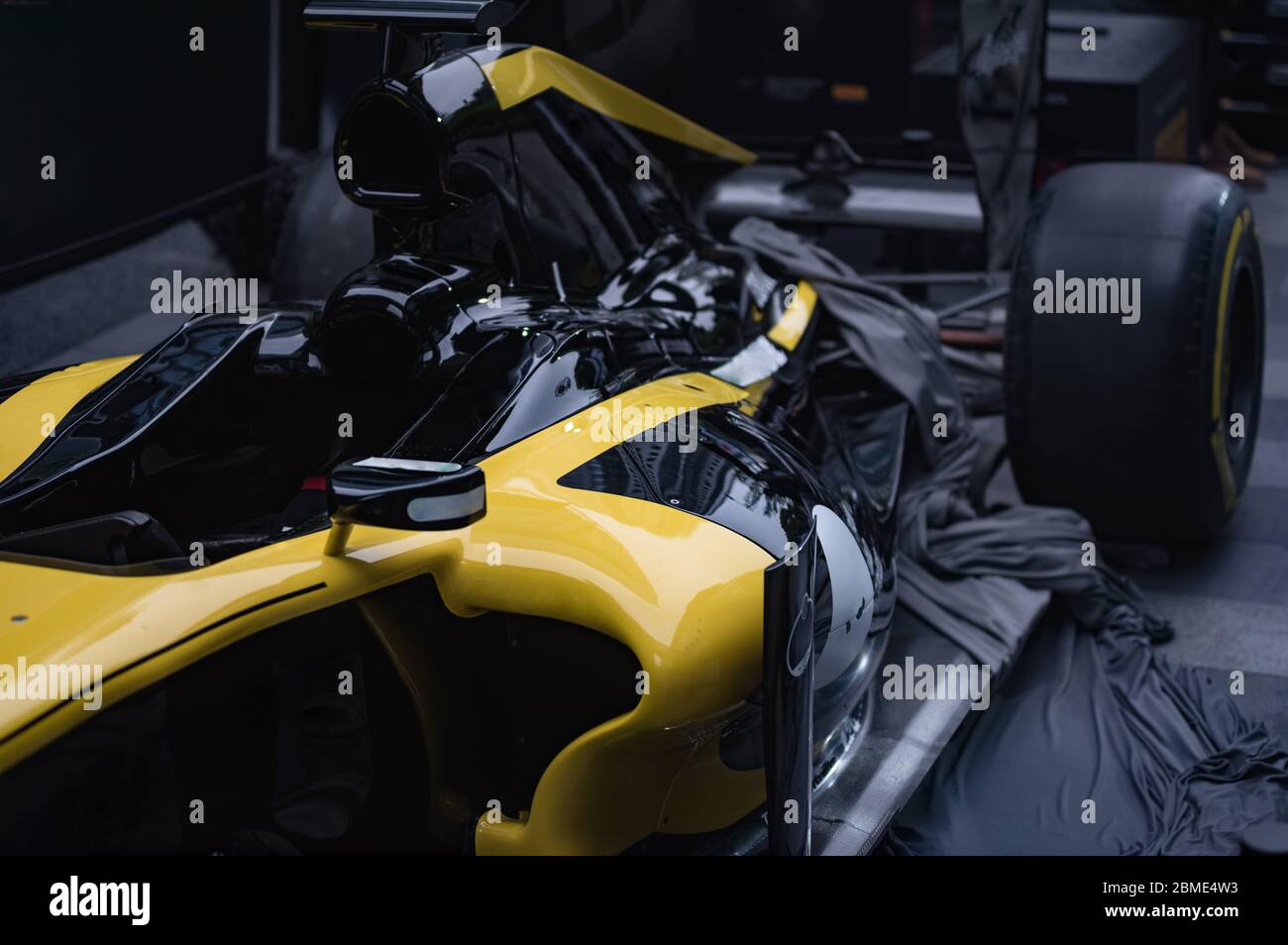 Das Detail eines Rennwagens Stockfoto