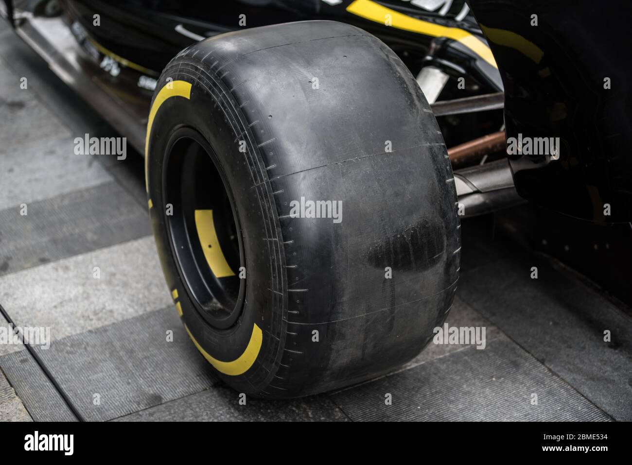 Das Detail eines Rennwagens Stockfoto