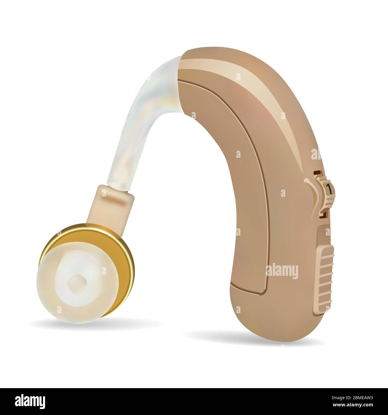 Hörgerät hinter dem Ohr. Sound Verstärker für Patienten mit Hörverlust.  Behandlung und Prothetik in der Hals-Nasen-Ohren-Heilkunde. Medizin und  Gesundheit Stock-Vektorgrafik - Alamy