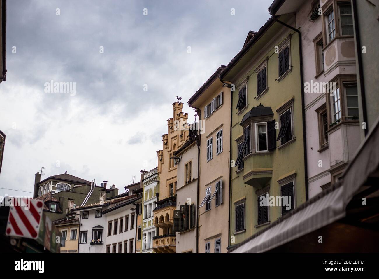 Traditionelle Gebäude von Bozen, Italien Stockfoto