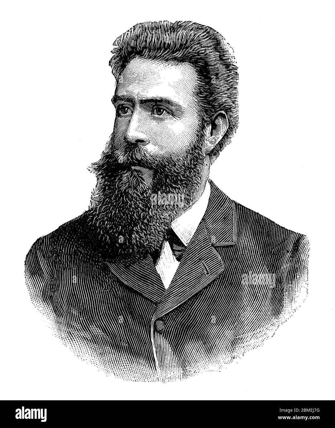 Wilhem Conrad Roetgen (1845-1943), físico y médico alemán, descubridor de los rayos X. Grabado de 1897. Stockfoto