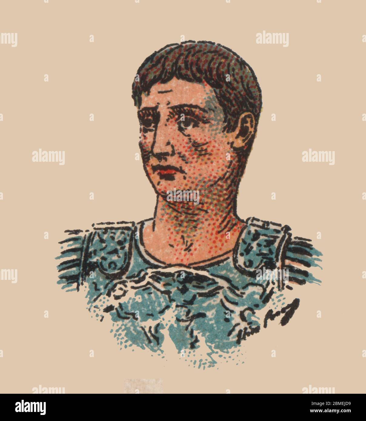 Augusto (63 AC-14 DC), emperador romano. Grabado de 1900. Stockfoto
