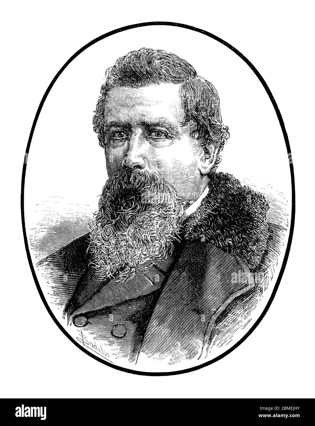 Amílcare Ponchielli (1834-1887). Compositor italiano Autor de la ópera la Gioconda. Grabado de 1886. Stockfoto