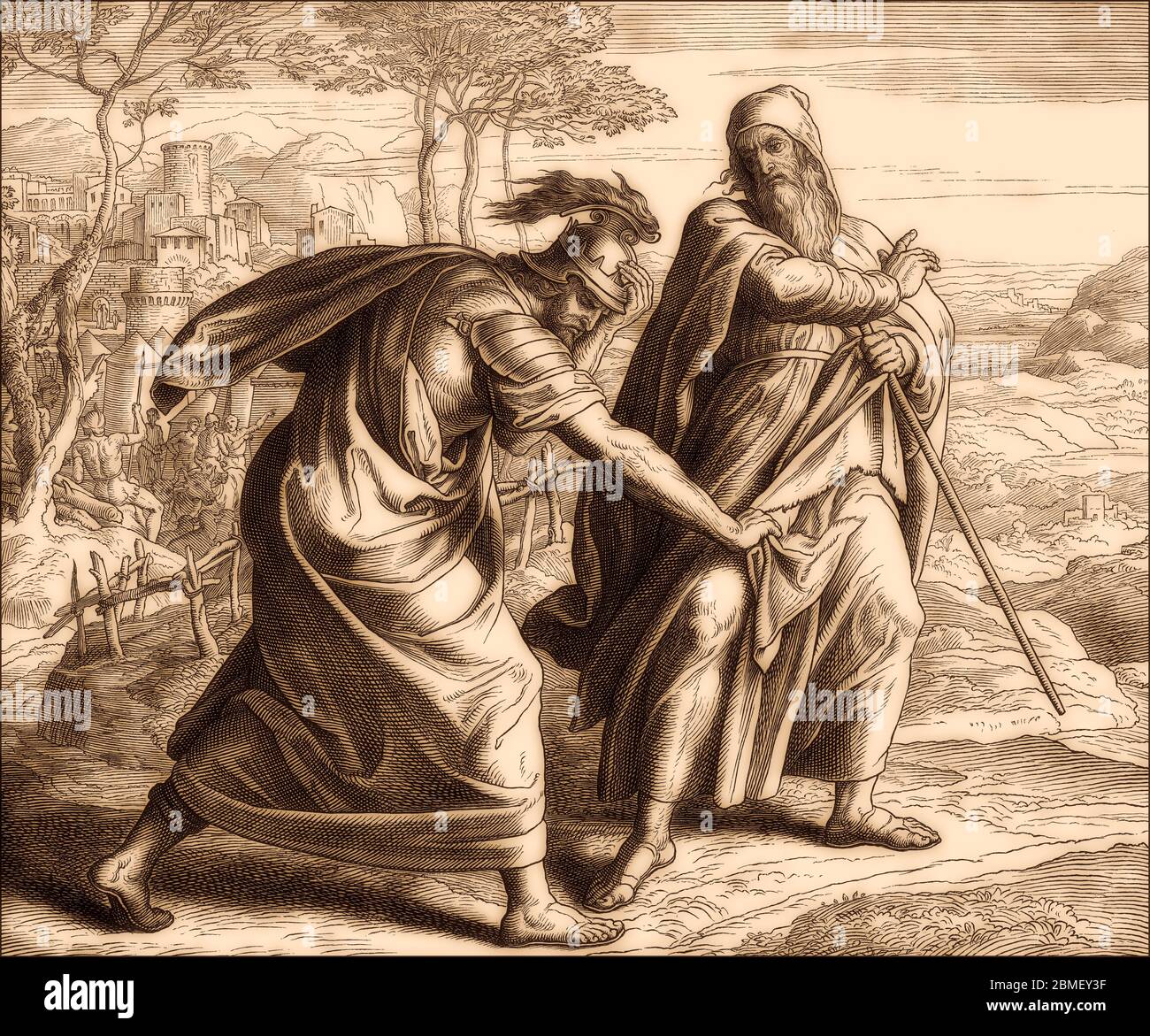 Gott lehnt Saul, das Alte Testament, von Julius Schnorr von Carolsfeld Stockfoto