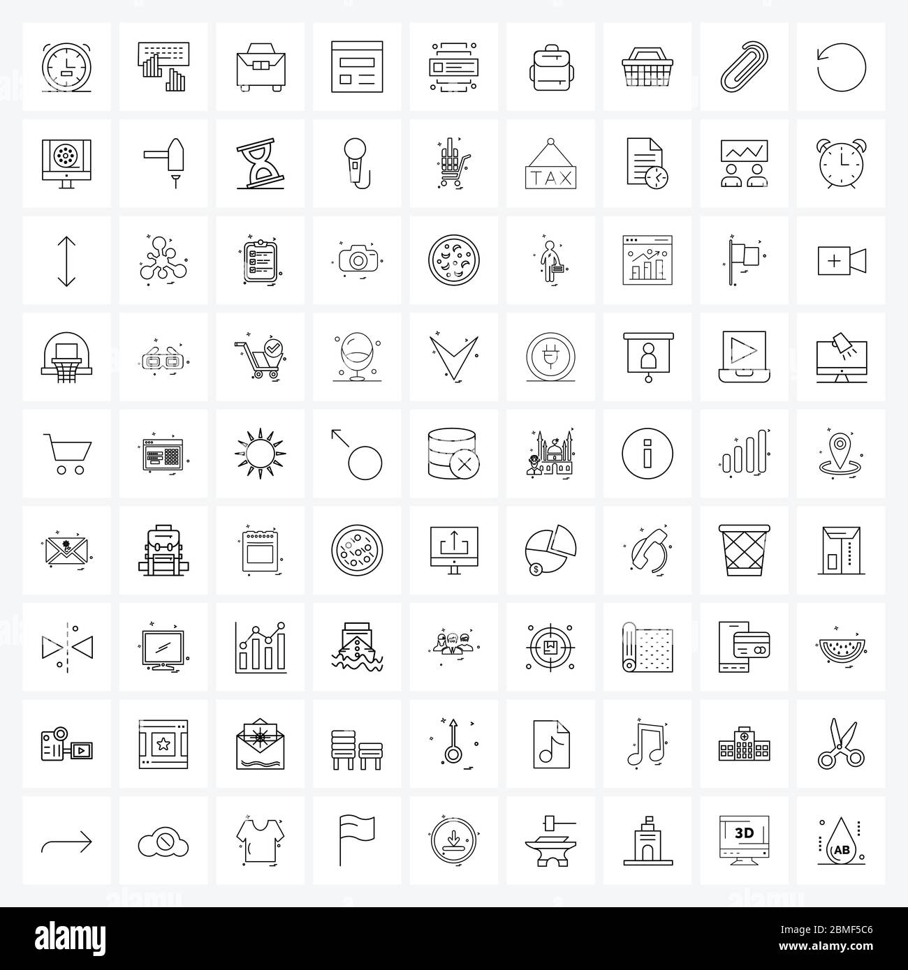 Set von 81 Simple Line Icons von Social, Medien, Aktentasche, Marketing, Website Vektor Illustration Stock Vektor