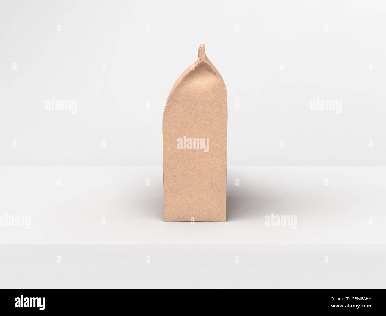 Die Kaffee-Strahl Tasche Verpackung Mock-up-Design Seitenansicht auf pastellrosa Studio Bühne Hintergrund Stockfoto